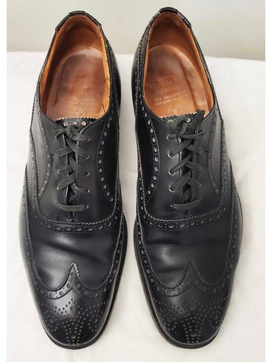 VTG Brooks Brothers Men\'s Black Wingtips Full Brogues Shoes. 41E. ENGLAND. main image 4